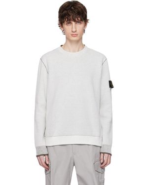 Stone Island オフホワイト Double Face Cotton & Nylon セーター - ブラック
