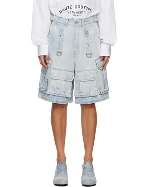 Vetements Multipocket Denim Shorts - Blue