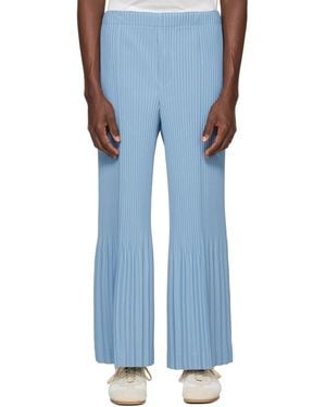 Homme Plissé Issey Miyake Pleats Bottoms Trousers - Blue