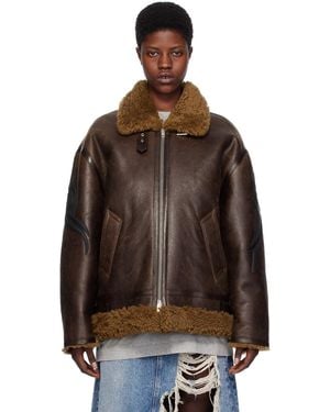 Vetements ブラウン グラフィック シアリングジャケット