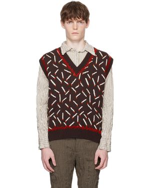 Bottega Veneta Cotton Jacquard Matches Vest - Black