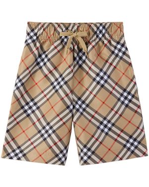 Burberry キッズ｜ベージュ チェック スイムショーツ - マルチカラー