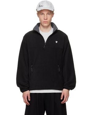 Aape By A Bathing Ape Aapenow Moonface Half-Zip Jumper - Black