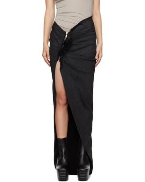 Rick Owens Porterville Edfu デニム マキシスカート - ブラック
