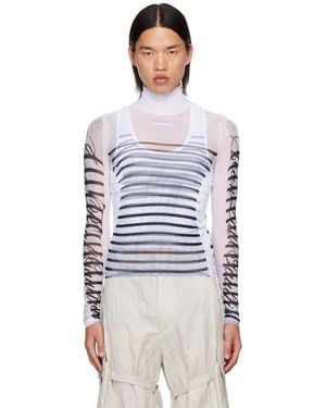 Jean Paul Gaultier ホワイト& The Marinère タートルネック - ブルー
