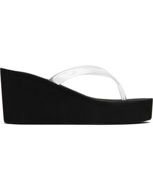 Ancient Greek Sandals Transparent Etheria Heeled Sandals - Black