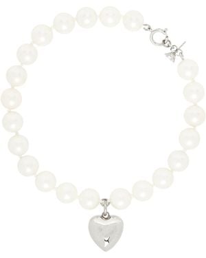 Dheygere Ssense Exclusive Bridal Capsule Faux-Pearl Necklace - White