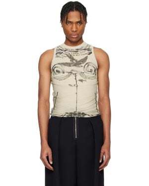 Jean Paul Gaultier ベージュ 'The Tattoo Rose And Bird' タンクトップ - ブラック