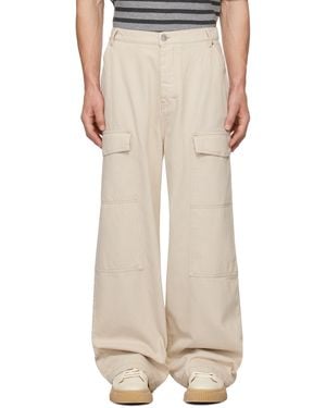 Ami Paris Off- Worker Baggy Cargo Trousers - Natural