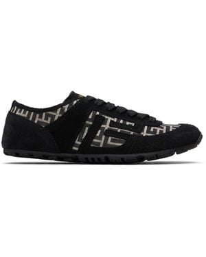 Balmain Racer 45 Monogram Jacquard Sneakers - Black