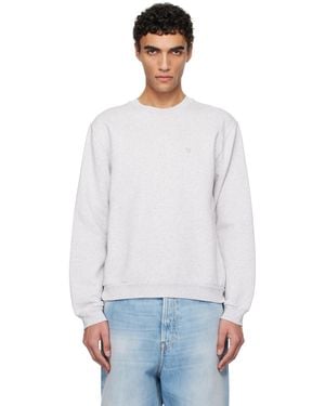 Acne Studios グレー フリース クルーネック スウェットシャツ - ホワイト