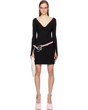 Blumarine Black Twisted Minidress
