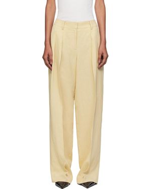 Frankie Shop Daytona Pleated Linen Trousers - Natural