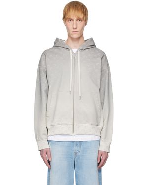Marine Serre Moon Faded Fleece Zipped Hoodie - Black