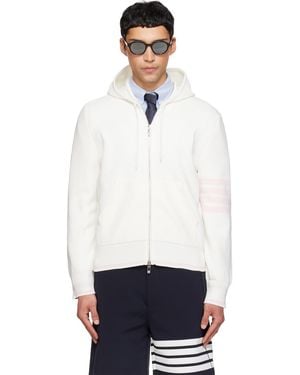 Thom Browne Off- Milano Stitch Zip Hoodie - Black