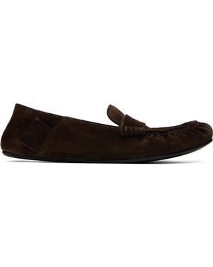 Acne Studios Suede Saddle Loafers - Black