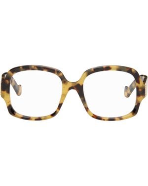 Loewe Lunettes Jaune Et Brun À Anagrammes - Noir