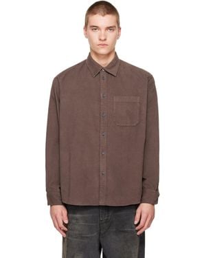 Rag & Bone Chemise Décontractée Brune En Velours Côtelé - Marron