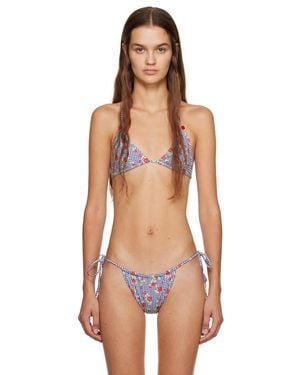 GUIZIO Frankies Bikinisエディション ブルー＆ホワイト Tia ビキニボトム - ブラック