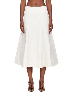 Rohe Off- Sculptural Cotton Midi Skirt - White