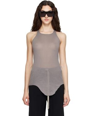 Rick Owens Tower Basic Rib Tank Top - Purple