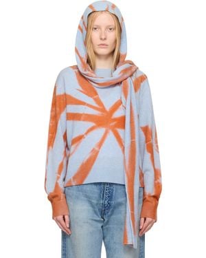 The Elder Statesman Mythic Wrap Hood - Orange