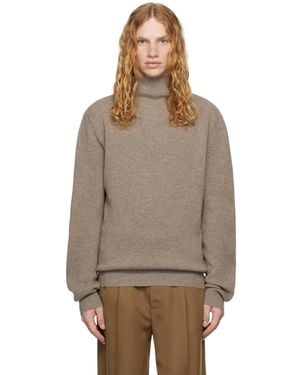 The Row Cashmere Mock Neck Jumper - Brown