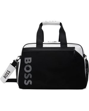 BOSS Colour-Blocked Holdall Duffle Bag - Black