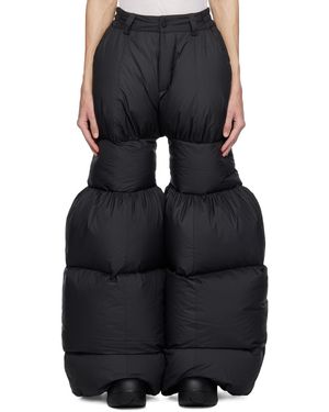 Chen Peng Pantalon matelassé noir rembourré en duvet