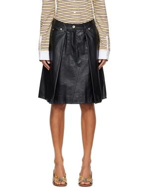 Wales Bonner Construct Leather Midi Skirt - Black