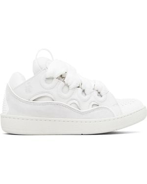 Lanvin Off- Leather Curb Trainers - Black