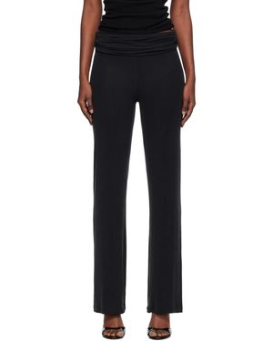 AYA MUSE Ruched Fold Over Pants - Black