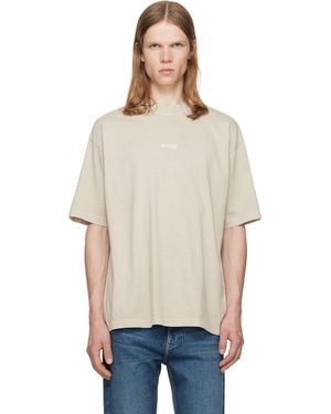 BOSS Relaxed-Fit Cotton Embroidered Logo T-Shirt - Natural