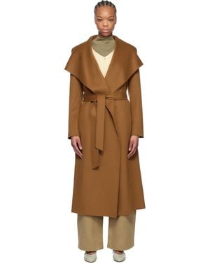 Mackage Tan Mai-Cn Double-Face Wool Wrap Coat - Black