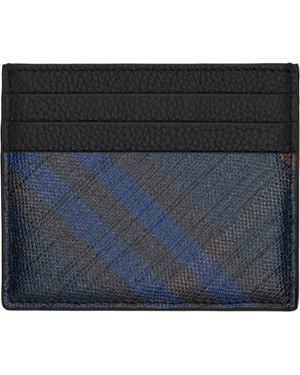 Burberry Grand Porte-Carte Bleu Marine À Carreaux