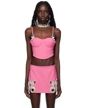 Area Pink Butterfly Crystal Bustier - Red