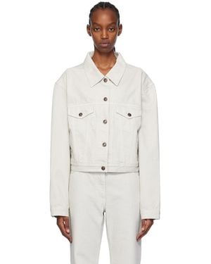 Magda Butrym Grey Classic Denim Jacket - White