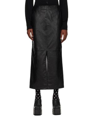 Maiden Name Jupe Midi Alice Noire En Cuir