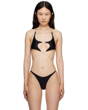 Mugler Black Star Bikini Top