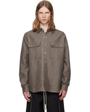 Rick Owens Tower Overshirt - Brown