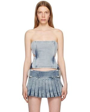 Dion Lee Blue Darted Denim Corset