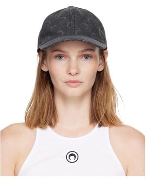 Marine Serre Moon Laser Denim Baseball Cap - Brown