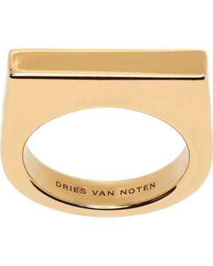 Dries Van Noten Signet Ring - Metallic