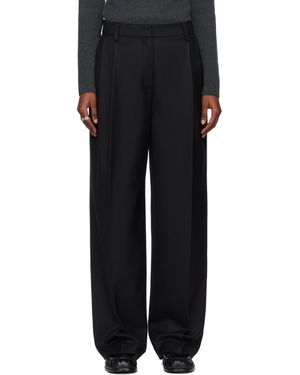 Tonywack Pleated Wool Tailored Pants - Black