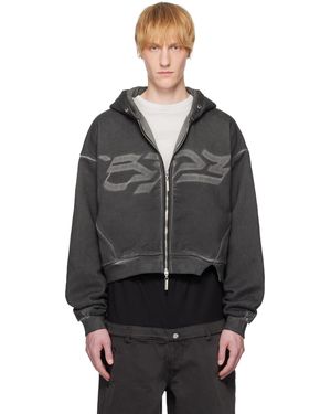 Spencer Badu Dyed Zipped Hoodie - Black