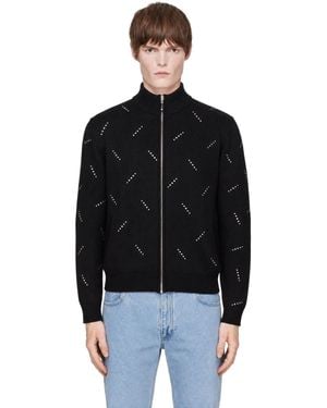 Ernest W. Baker Swarovski Embellished Knit Track Jacket - Black