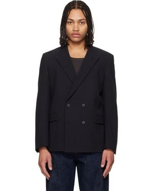 HUGO Double-Breasted Blazer - Black