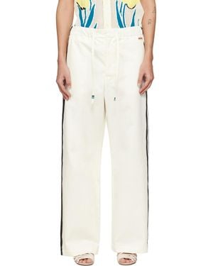 Marni Off- Stripe Straight Leg Trousers - White