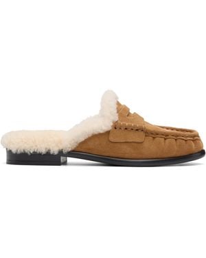 Rag & Bone Tan Carter Mule Shearling Slip-On Loafers - Brown