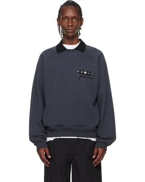 Toga Virilis Polo Collar Sweatshirt - Blue